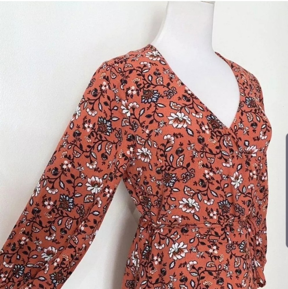 #126 Frank and Oak Ladies Flower Print Dress Size Medium - Picture 6 of 11